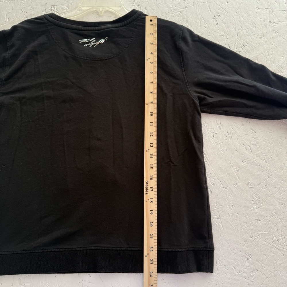 Karl Lagerfeld Black Tee with Sequined Eiffel Tower Size Large Long Sleeve - Picture 8 of 8